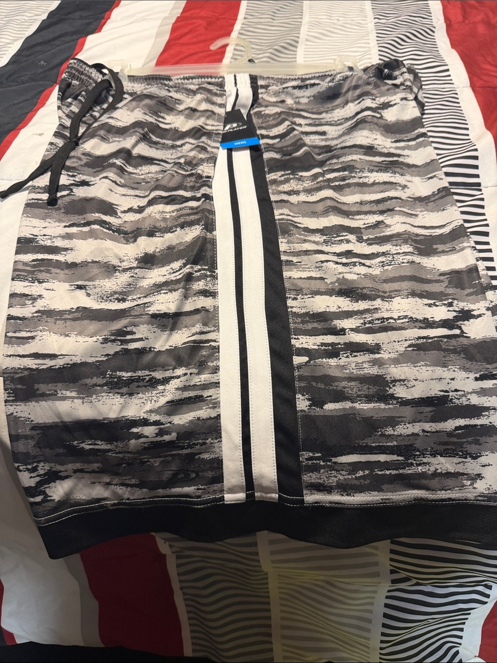 Pro Player Gray and Black Striped Athletic Shorts